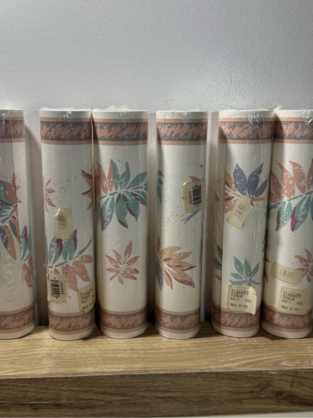 VTG 1980s/1990s Floral Multicolor Wallpaper Rolls Lot of 6, MPN 3166659 D5561B